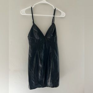Never Worn Black Leather Lulus Dress
